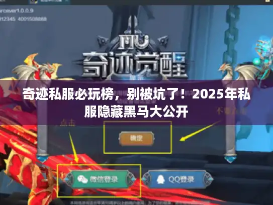 奇迹私服必玩榜，别被坑了！2025年私服隐藏黑马大公开