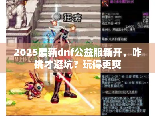 2025最新dnf公益服新开，咋挑才避坑？玩得更爽