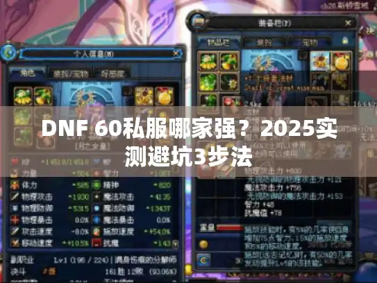 DNF 60私服哪家强？2025实测避坑3步法