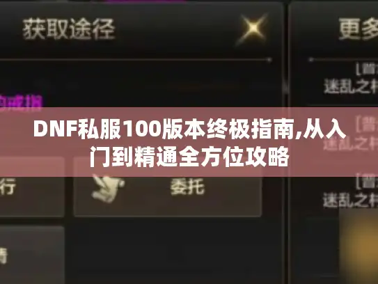 DNF私服100版本终极指南,从入门到精通全方位攻略