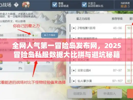 全网人气第一冒险岛发布网，2025冒险岛私服数据大比拼与避坑秘籍