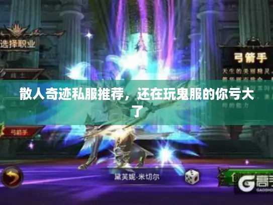 散人奇迹私服推荐,还在玩鬼服的你亏大了 散人奇迹私服推荐,还在玩鬼服的你亏大了