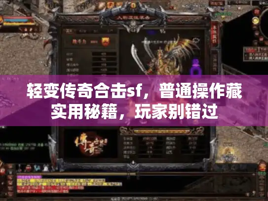 轻变传奇合击sf，普通操作藏实用秘籍，玩家别错过