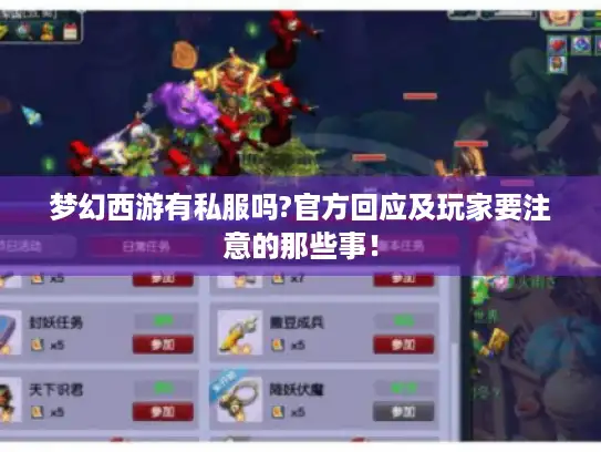 梦幻西游有私服吗?官方回应及玩家要注意的那些事！