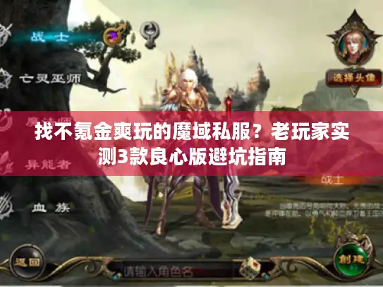 找不氪金爽玩的魔域私服？老玩家实测3款良心版避坑指南