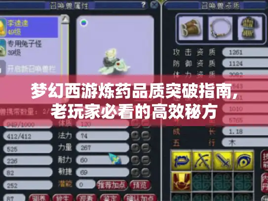 梦幻西游炼药品质突破指南,老玩家必看的高效秘方