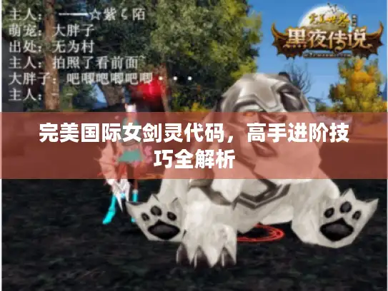 完美国际女剑灵代码，高手进阶技巧全解析