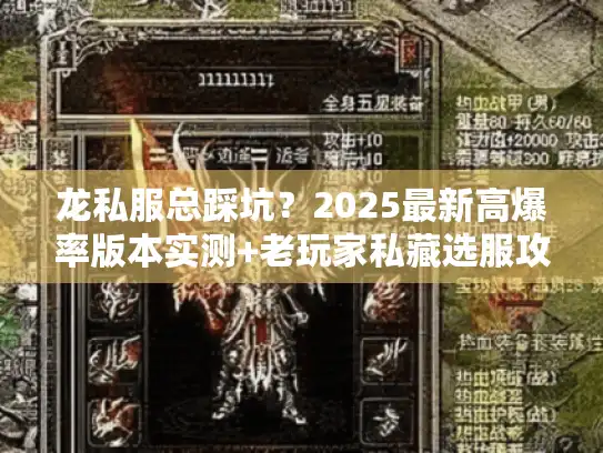 龙私服总踩坑？2025最新高爆率版本实测+老玩家私藏选服攻略