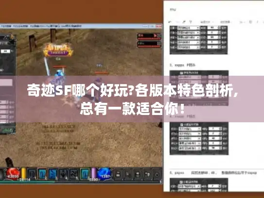 奇迹SF哪个好玩?各版本特色剖析,总有一款适合你！