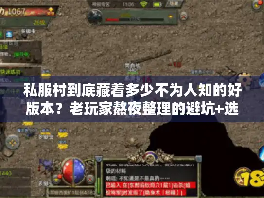 私服村到底藏着多少不为人知的好版本？老玩家熬夜整理的避坑+选服全攻略
