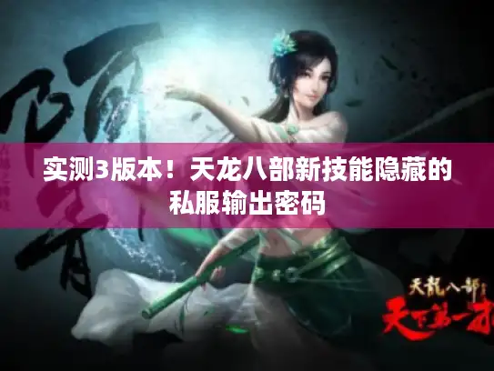 实测3版本！天龙八部新技能隐藏的私服输出密码
