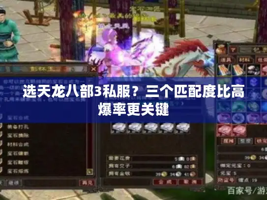 选天龙八部3私服?三个匹配度比高爆率更关键 选天龙八部3私服?三个匹配度比高爆率更关键