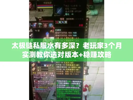 太极链私服水有多深？老玩家3个月实测教你选对版本+稳赚攻略