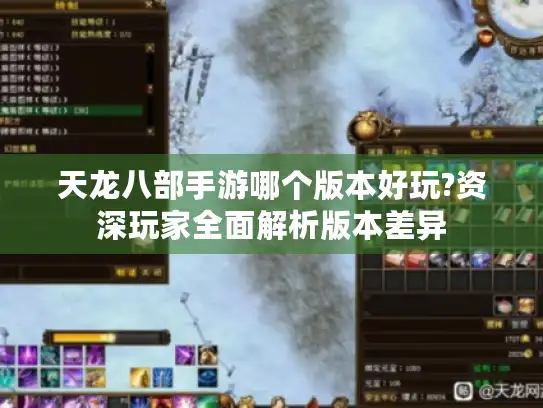 天龙八部手游哪个版本好玩?资深玩家全面解析版本差异