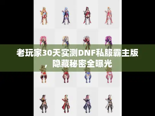 老玩家30天实测DNF私服霸主版，隐藏秘密全曝光