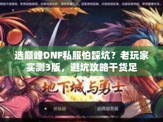 选巅峰DNF私服怕踩坑？老玩家实测3版，避坑攻略干货足