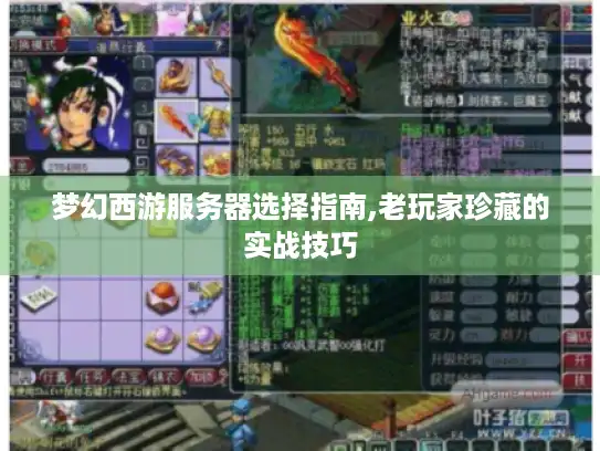 梦幻西游服务器选择指南,老玩家珍藏的实战技巧