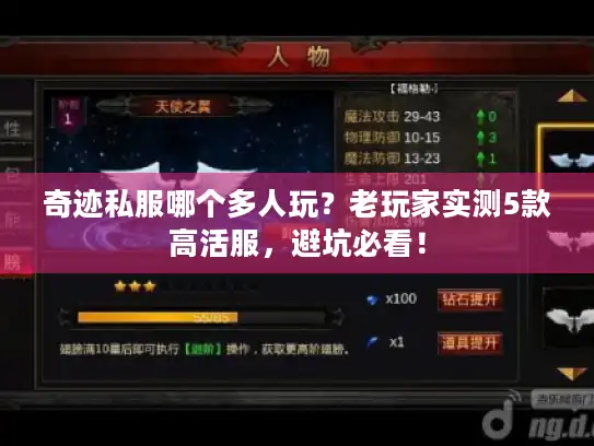 奇迹私服哪个多人玩？老玩家实测5款高活服，避坑必看！