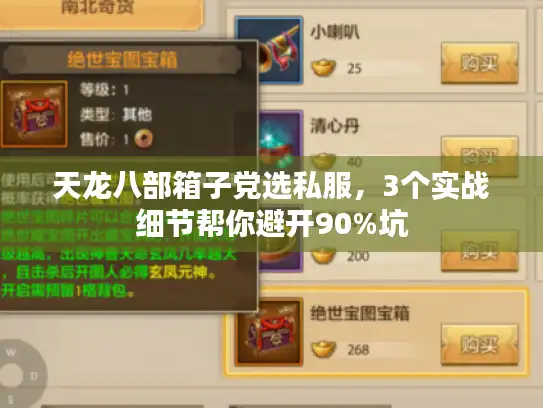 天龙八部箱子党选私服，3个实战细节帮你避开90%坑
