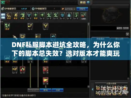 DNF私服脚本避坑全攻略，为什么你下的脚本总失效？选对版本才能爽玩