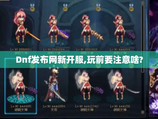 Dnf发布网新开服,玩前要注意啥?