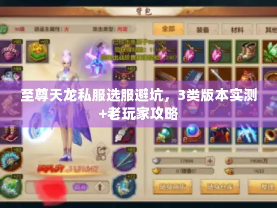 至尊天龙私服选服避坑，3类版本实测+老玩家攻略