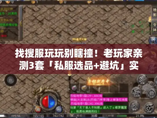 找搜服玩玩别瞎撞！老玩家亲测3套「私服选品+避坑」实战逻辑
