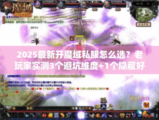 2025最新开魔域私服怎么选？老玩家实测3个避坑维度+1个隐藏好服清单