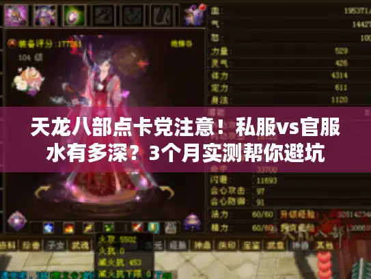 天龙八部点卡党注意！私服vs官服水有多深？3个月实测帮你避坑