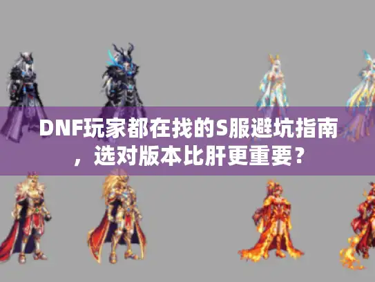 DNF玩家都在找的S服避坑指南，选对版本比肝更重要？