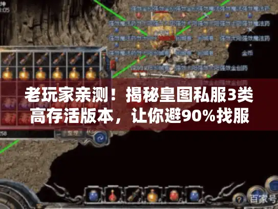 老玩家亲测!揭秘皇图私服3类高存活版本,让你避90%找服雷区 老玩家亲测!揭秘皇图私服3类高存活版本,让你避90%找服雷区