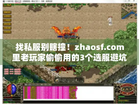 找私服别瞎撞！zhaosf.com里老玩家偷偷用的3个选服避坑公式