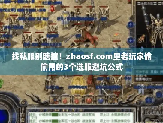 找私服别瞎撞！zhaosf.com里老玩家偷偷用的3个选服避坑公式