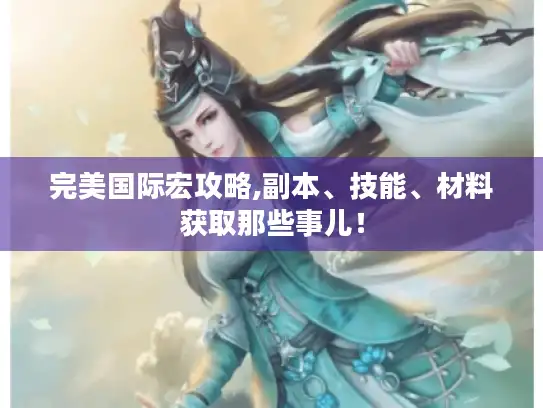 完美国际宏攻略,副本、技能、材料获取那些事儿！