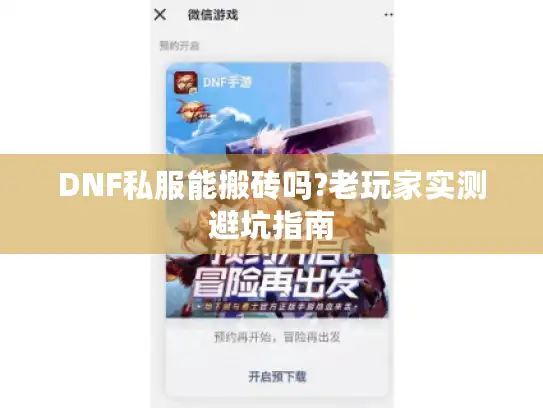 DNF私服能搬砖吗?老玩家实测避坑指南
