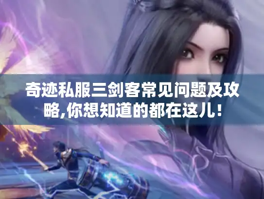 奇迹私服三剑客常见问题及攻略,你想知道的都在这儿! 奇迹私服三剑客常见问题及攻略,你想知道的都在这儿!
