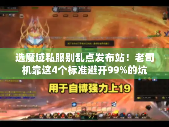 选魔域私服别乱点发布站！老司机靠这4个标准避开99%的坑