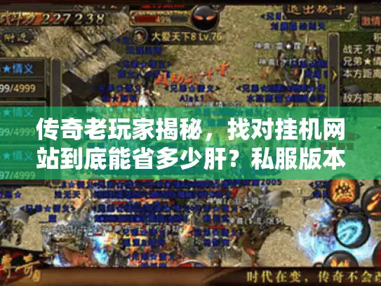 传奇老玩家揭秘，找对挂机网站到底能省多少肝？私服版本选对了才是真躺赢