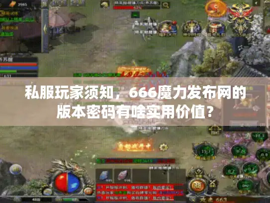 私服玩家须知，666魔力发布网的版本密码有啥实用价值？
