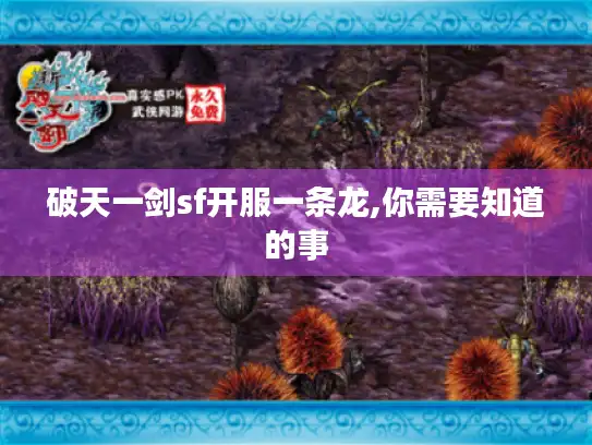 破天一剑sf开服一条龙,你需要知道的事 破天一剑sf开服一条龙,你需要知道的事