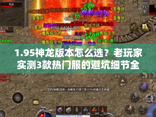1.95神龙版本怎么选？老玩家实测3款热门服的避坑细节全曝光
