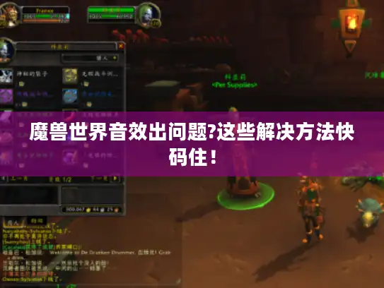 魔兽世界音效出问题?这些解决方法快码住！