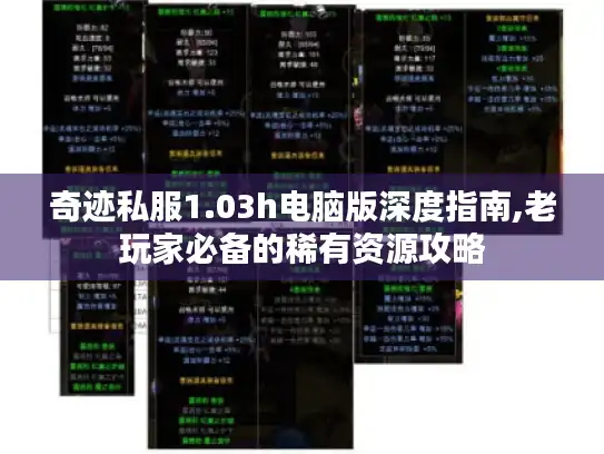 奇迹私服1.03h电脑版深度指南,老玩家必备的稀有资源攻略 奇迹私服1.03h电脑版深度指南,老玩家必备的稀有资源攻略