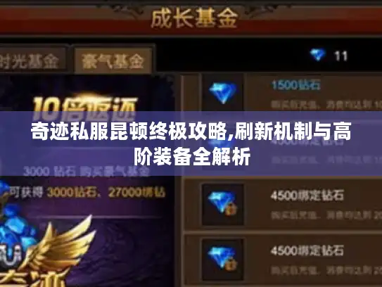 奇迹私服昆顿终极攻略,刷新机制与高阶装备全解析 奇迹私服昆顿终极攻略,刷新机制与高阶装备全解析