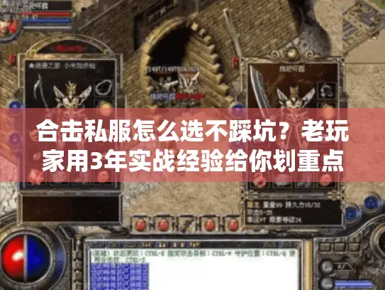 合击私服怎么选不踩坑？老玩家用3年实战经验给你划重点