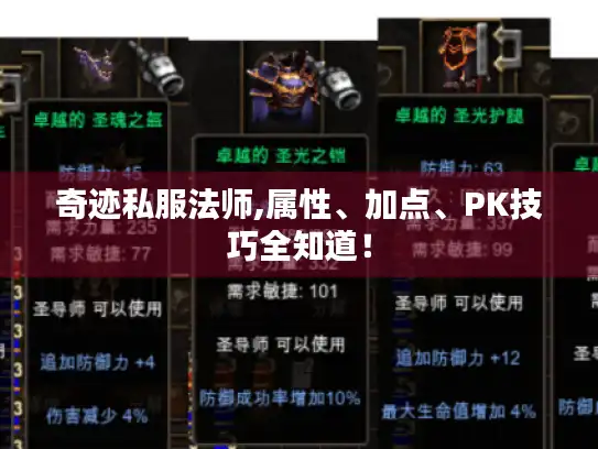 奇迹私服法师,属性、加点、PK技巧全知道！