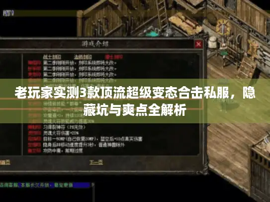 老玩家实测3款顶流超级变态合击私服，隐藏坑与爽点全解析