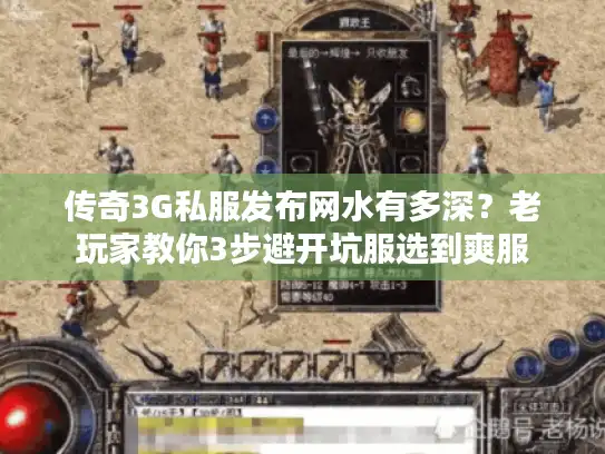 传奇3G私服发布网水有多深？老玩家教你3步避开坑服选到爽服