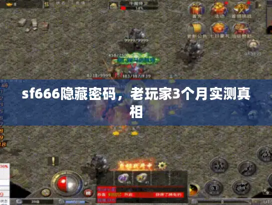 sf666隐藏密码，老玩家3个月实测真相