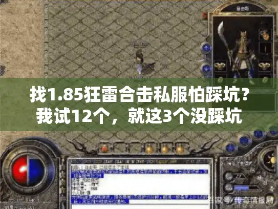 找1.85狂雷合击私服怕踩坑？我试12个，就这3个没踩坑